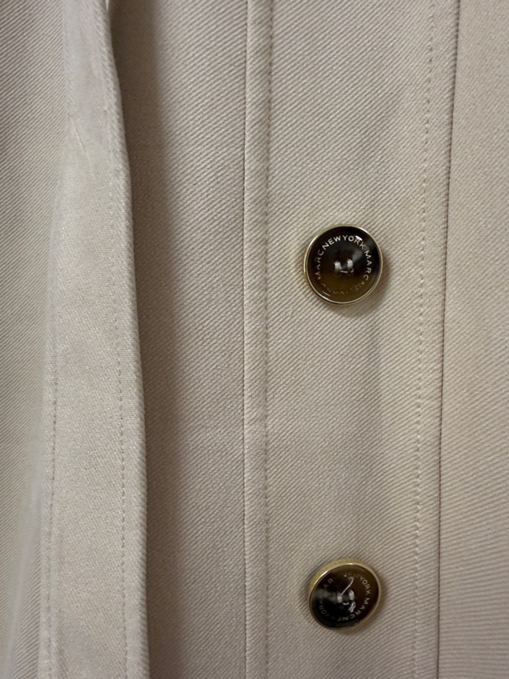 Mid-Rise Beige Button-Front Pencil Skirt with Self-Tie Detail - Picture 3 of 5
